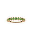 Anillo medio cintillo de esmeralda en oro amarillo 18K