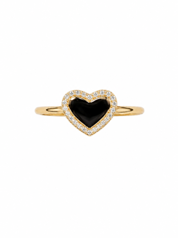Anillo Amor Mío con Bisel de Corazón en Oro Amarillo 14K