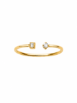 Anillo Moderno Doble Piedra Oro Amarillo 18K
