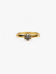 Anillo compromiso Orla de circones en oro amarillo 18kts