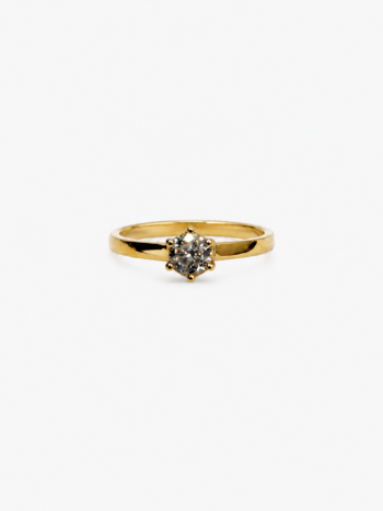 Anillo compromiso Orla de circones en oro amarillo 18kts