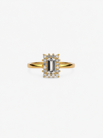Anillo Compromiso Orla de Brillantes 0,40ct (central) y 0,16ct (bordes)