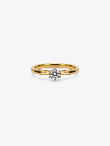 Anillo compromiso Clásico en oro amarillo y blanco 18kts con circón central