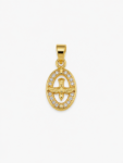 Dije Holy Spirit con circones en oro amarillo 18kts