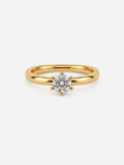 Anillo solitario Bold en oro amarillo 18kts con circón