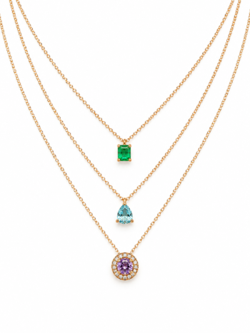 Colores birthstones de oro 18kts con la Gema de su mes
