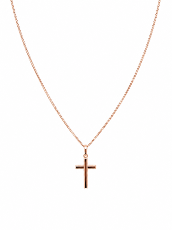 Collar Crucifijo en oro rosa 18kts