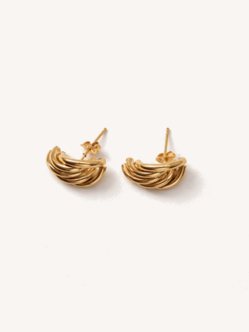Aretes Entre Lazos de Oro Amarillo 18K