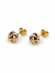 Aretes Nudos en Tres Oros de 18K