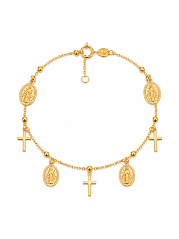 Pulsera de Misterios en oro amarillo 18kts
